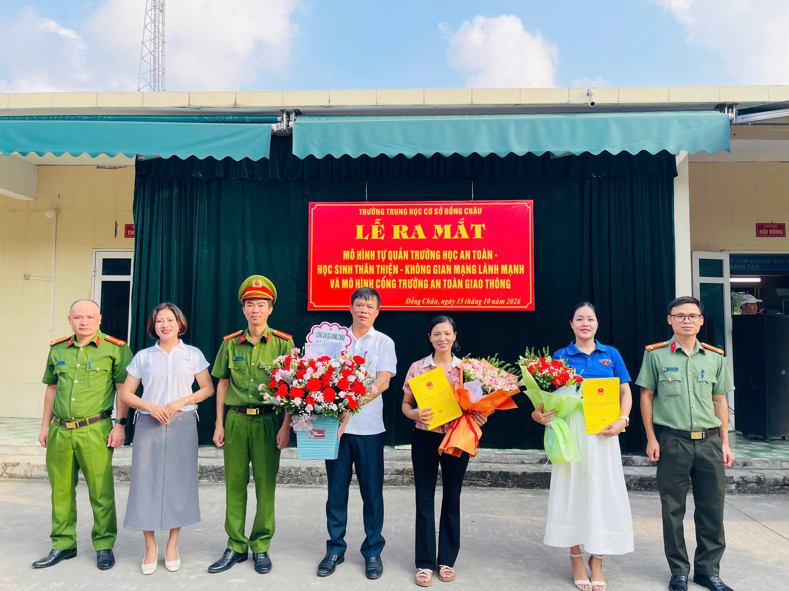 Trường THCS Đồng Châu tổ chức ra mắt hai mô hình bảo đảm an toàn trường học